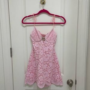 For Love and Lemons Victoria’s Secret Creamsicle Lace Slip Dress Pale Pink XS